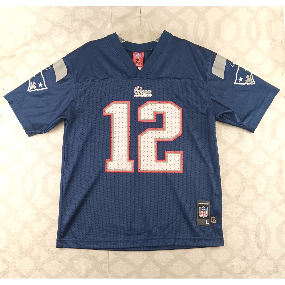 Youth Large NFL Tom Brady 12‎ New England Patriots Jersey Reebok